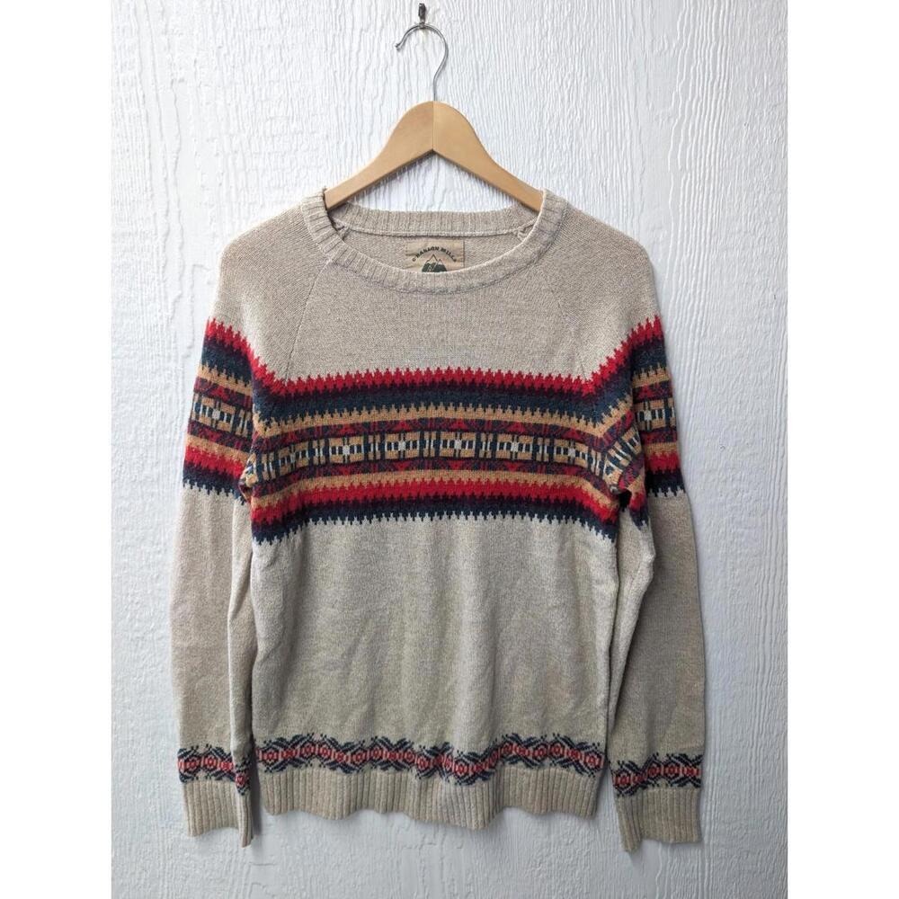 O’Hanlon Mills Classic Sweater Wool Blend Ski Nordic Fair Isle Men's Small